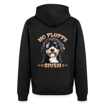 Bernedoodle Dog Breed No Fluffs Given - Unisex Premium Bio Zip Hoodie - Schwarz - Hinten - Nico (187cm)