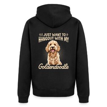 Race de chien Goldendoodle Je veux juste sortir - Veste à capuche bio Premium Unisexe - noir - Dos - Nico (187cm)