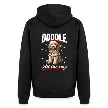 Goldendoodle Christmas Dog Breed Doodle - Unisex Premium Bio Zip Hoodie - Schwarz - Hinten - Nico (187cm)