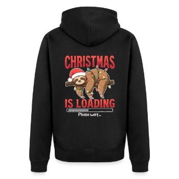 Sloth Animal Christmas est en cours de chargement, veuillez patienter - Veste à capuche bio Premium Unisexe - noir - Dos - Nico (187cm)