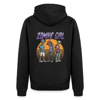 Zombie Halloween Zombie Fille - Veste à capuche bio Premium Unisexe - noir - Dos - Nico (187cm)