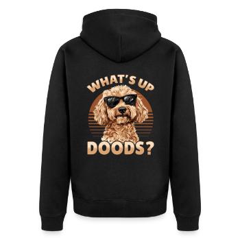 Race de chien Goldendoodle What’s Up Doods ? - Veste à capuche bio Premium Unisexe - noir - Dos - Nico (187cm)