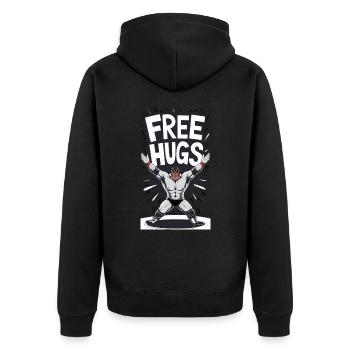 Lutteur - Câlins gratuits - Veste à capuche bio Premium Unisexe - noir - Dos - Nico (187cm)