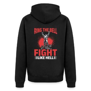 Wrestling Wrestler Ring the bell, fight like hell! - Unisex Premium Organic Zip Hoodie - black - Back - Nico (187cm)
