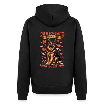 Berger Allemand Race Race L’amour est - Veste à capuche bio Premium Unisexe - noir - Dos - Nico (187cm)
