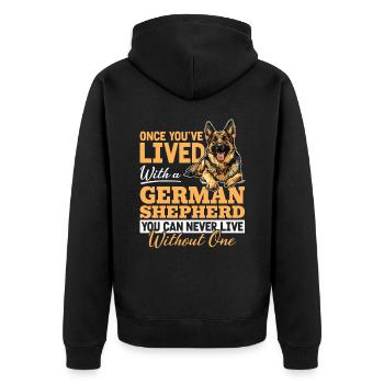 Race de chien de berger allemand - Veste à capuche bio Premium Unisexe - noir - Dos - Nico (187cm)