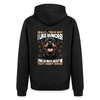 Funny Rottweiler Lover Dog Owner - Unisex Premium Organic Zip Hoodie - black - Back - Nico (187cm)