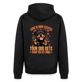 Funny Rottweiler Lover Dog Owner - Unisex Premium Organic Zip Hoodie - black - Back - Nico (187cm)