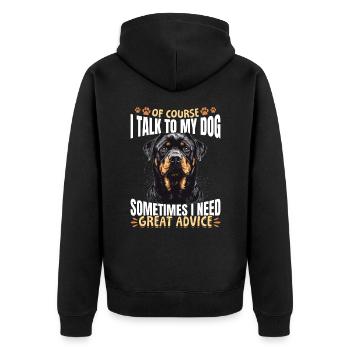Funny Rottweiler Lover Dog Owner - Unisex Premium Organic Zip Hoodie - black - Back - Nico (187cm)