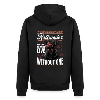 Funny Rottweiler Lover Dog Owner - Unisex Premium Organic Zip Hoodie - black - Back - Nico (187cm)