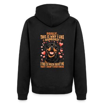 Funny Rottweiler Lover Dog Owner - Unisex Premium Organic Zip Hoodie - black - Back - Nico (187cm)