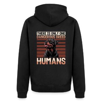 Funny Rottweiler Lover Dog Owner - Unisex Premium Organic Zip Hoodie - black - Back - Nico (187cm)