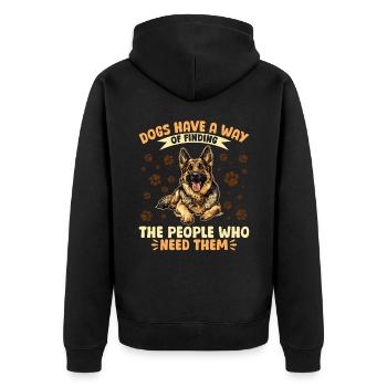 Funny German Shepherd Lover Dog Owner - Unisex Premium Bio Zip Hoodie - Schwarz - Hinten - Nico (187cm)