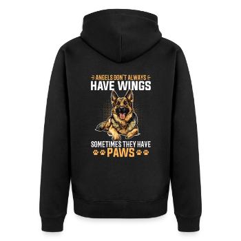 German Shepherd Lover Dog Owner - Unisex Premium Bio Zip Hoodie - Schwarz - Hinten - Nico (187cm)