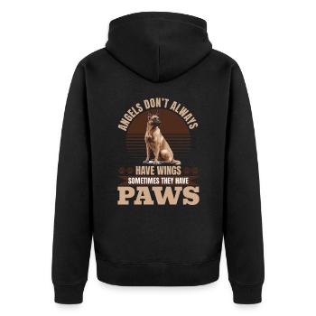Belgian Malinois Lover Dog Owner - Unisex Premium Organic Zip Hoodie - black - Back - Nico (187cm)