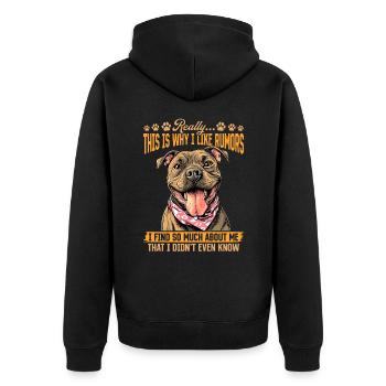 Pitbull Terrier Dog Owner - Unisex Premium Bio Zip Hoodie - Schwarz - Hinten - Nico (187cm)