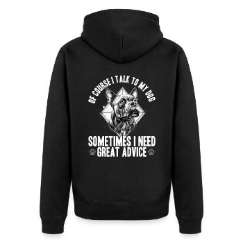 Pitbull Terrier Dog Owner - Unisex Premium Bio Zip Hoodie - Schwarz - Hinten - Nico (187cm)