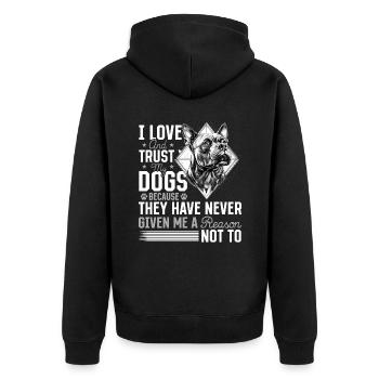 Pitbull Terrier Dog Owner - Unisex Premium Organic Zip Hoodie - black - Back - Nico (187cm)