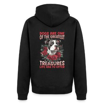 Pitbull Terrier Dog Owner - Unisex Premium Bio Zip Hoodie - Schwarz - Hinten - Nico (187cm)