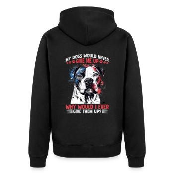 Pitbull Terrier Dog Owner - Unisex Premium Bio Zip Hoodie - Schwarz - Hinten - Nico (187cm)