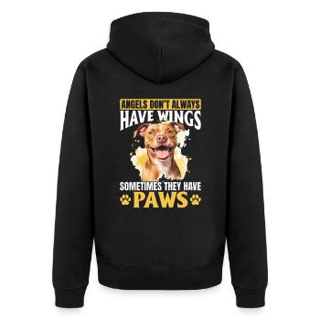 Pitbull Terrier Dog Owner - Unisex Premium Bio Zip Hoodie - Schwarz - Hinten - Nico (187cm)
