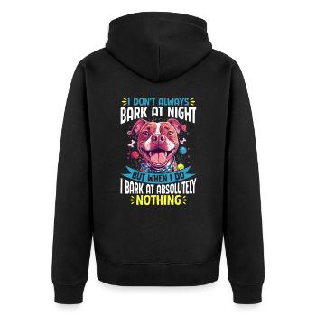 Pitbull Terrier Dog Owner - Unisex Premium Organic Zip Hoodie - black - Back - Nico (187cm)