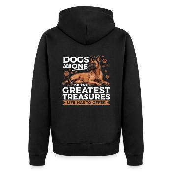 Belgian Malinois Lover Dog Owner - Unisex Premium Organic Zip Hoodie - black - Back - Nico (187cm)