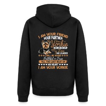 Yorkshire Terrier Propriétaire d’un chien Yorkie - Veste à capuche bio Premium Unisexe - noir - Dos - Nico (187cm)