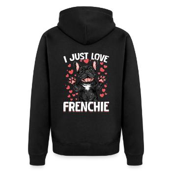 Bouledogue français Frenchie Propriétaire de chien - Veste à capuche bio Premium Unisexe - noir - Dos - Nico (187cm)