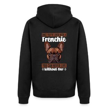 Bouledogue français Frenchie Propriétaire de chien - Veste à capuche bio Premium Unisexe - noir - Dos - Nico (187cm)