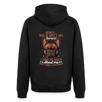 Bouledogue français Frenchie Propriétaire de chien - Veste à capuche bio Premium Unisexe - noir - Dos - Nico (187cm)