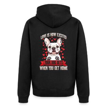Bouledogue français Frenchie Propriétaire de chien - Veste à capuche bio Premium Unisexe - noir - Dos - Nico (187cm)