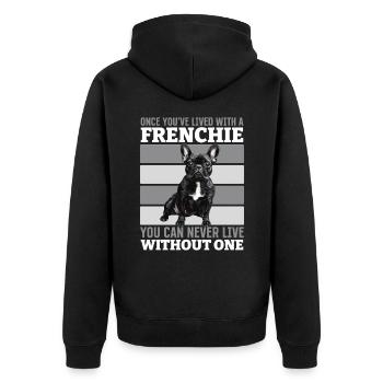 Bouledogue français Frenchie Propriétaire de chien - Veste à capuche bio Premium Unisexe - noir - Dos - Nico (187cm)