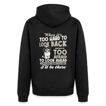 Propriétaire de chien Shih Tzu - Veste à capuche bio Premium Unisexe - noir - Dos - Nico (187cm)