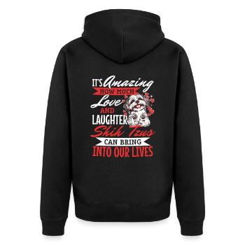 Propriétaire de chien Shih Tzu - Veste à capuche bio Premium Unisexe - noir - Dos - Nico (187cm)