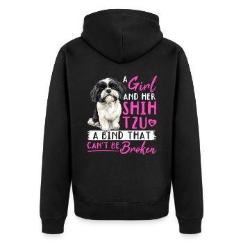 Propriétaire de chien Shih Tzu - Veste à capuche bio Premium Unisexe - noir - Dos - Nico (187cm)