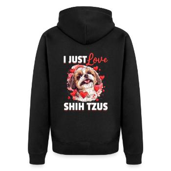 Propriétaire de chien Shih Tzu - Veste à capuche bio Premium Unisexe - noir - Dos - Nico (187cm)