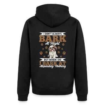 Propriétaire de chien Shih Tzu - Veste à capuche bio Premium Unisexe - noir - Dos - Nico (187cm)