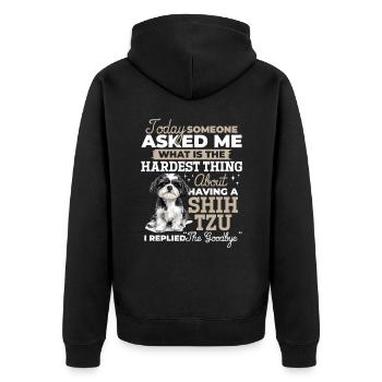 Propriétaire de chien Shih Tzu - Veste à capuche bio Premium Unisexe - noir - Dos - Nico (187cm)