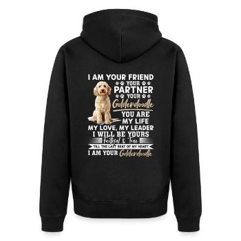 Propriétaire de chien Goldendoodle - Veste à capuche bio Premium Unisexe - noir - Dos - Nico (187cm)