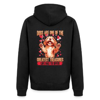 Propriétaire de chien Goldendoodle - Veste à capuche bio Premium Unisexe - noir - Dos - Nico (187cm)