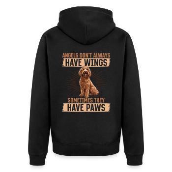 Goldendoodle Dog Owner - Unisex Premium Bio Zip Hoodie - Schwarz - Hinten - Nico (187cm)