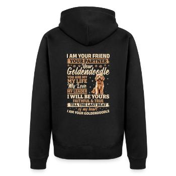 Propriétaire de chien Goldendoodle - Veste à capuche bio Premium Unisexe - noir - Dos - Nico (187cm)