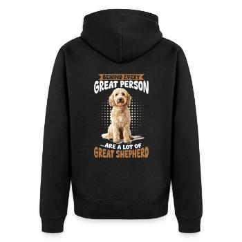 Goldendoodle Dog Owner - Unisex Premium Bio Zip Hoodie - Schwarz - Hinten - Nico (187cm)