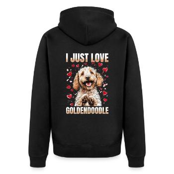 Goldendoodle Dog Owner - Unisex Premium Bio Zip Hoodie - Schwarz - Hinten - Nico (187cm)