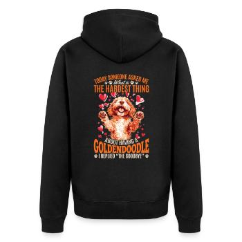 Propriétaire de chien Goldendoodle - Veste à capuche bio Premium Unisexe - noir - Dos - Nico (187cm)