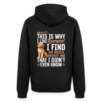 Goldendoodle Dog Owner - Unisex Premium Bio Zip Hoodie - Schwarz - Hinten - Nico (187cm)