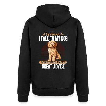Propriétaire de chien Goldendoodle - Veste à capuche bio Premium Unisexe - noir - Dos - Nico (187cm)