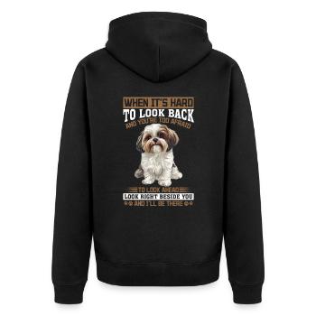 Propriétaire de chien Shih Tzu - Veste à capuche bio Premium Unisexe - noir - Dos - Nico (187cm)