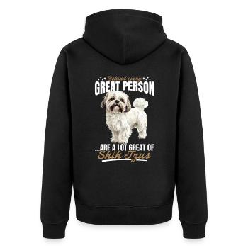 Propriétaire de chien Shih Tzu - Veste à capuche bio Premium Unisexe - noir - Dos - Nico (187cm)